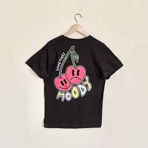NEW A-Lab Moody Cherry Graphic Black T Shirt Adult size Medium